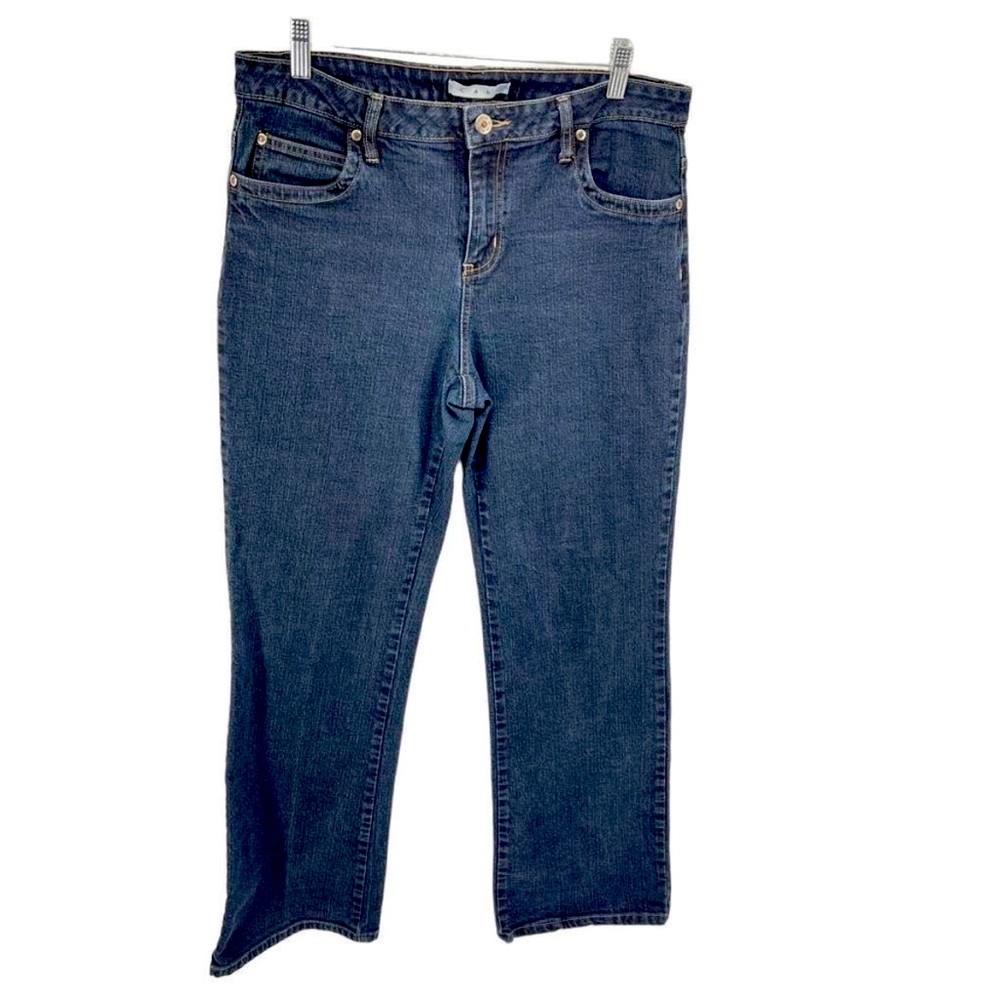Cabi Womens Straight Jeans Denim Stretch 5 Pocket Medium Wash Blue Size 14